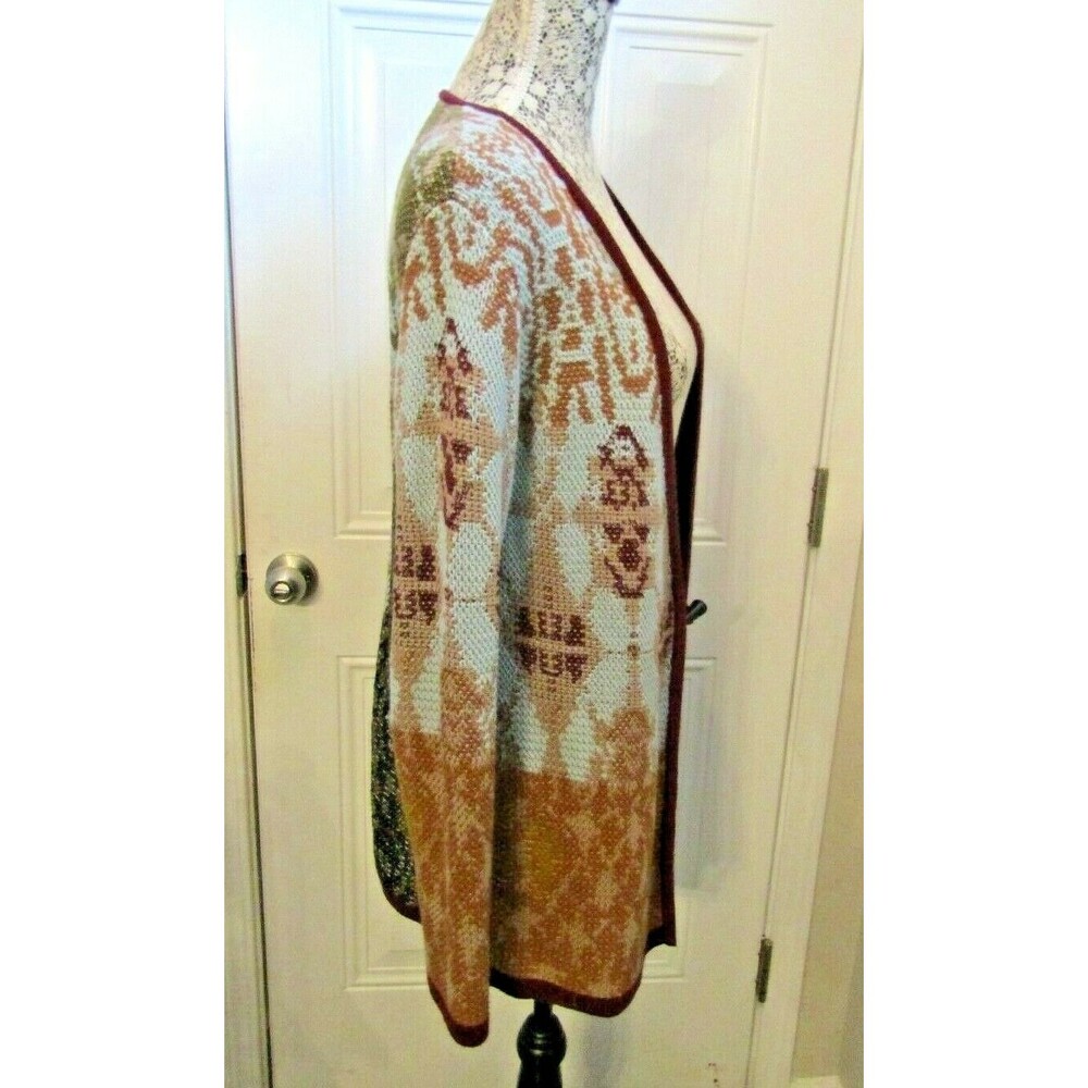 Neiman Marcus Cardigan Cotton Blend Jewel Tone Long Sweater Womens Size M - Picture 6 of 7